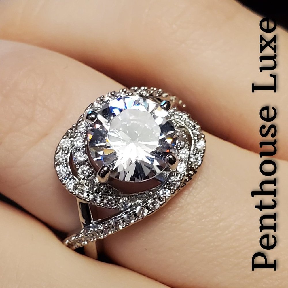 ALMOST GONE! 🔥CLEARANCE Galaxy Vortex Brilliant Cut Diamond Silver Ring - Picture 4 of 6